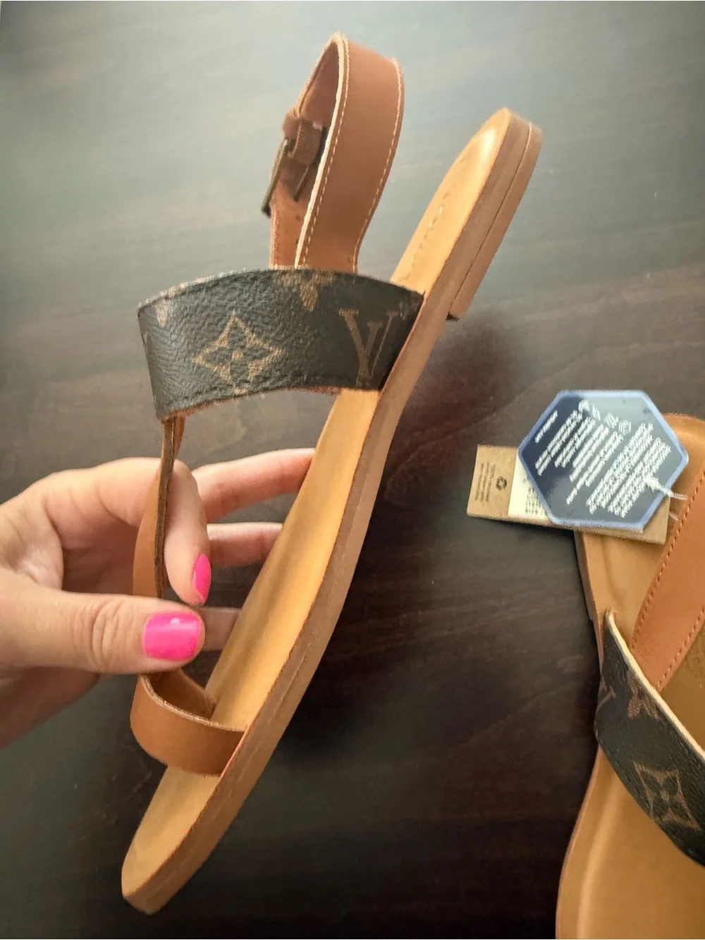 Boutique made Louis Vuitton Designer-Style T-Strap Sandals